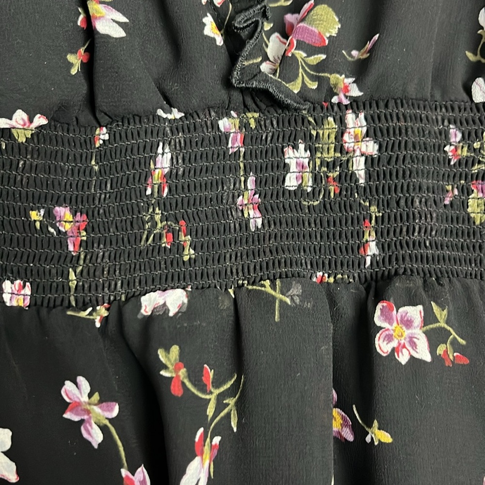 Madewell Black floral long sleeve maxi dress size medium - Picture 7 of 9